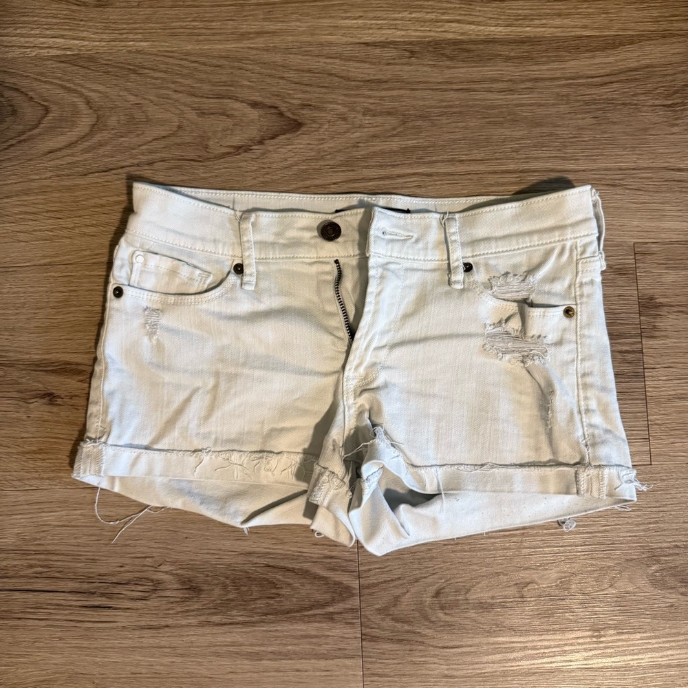 Abercrombie & Fitch White Low Rise Jean Shorts